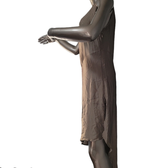 Asya Italian Design Sheer Tan High Low sleeveless Dress Small - Picture 2 of 13